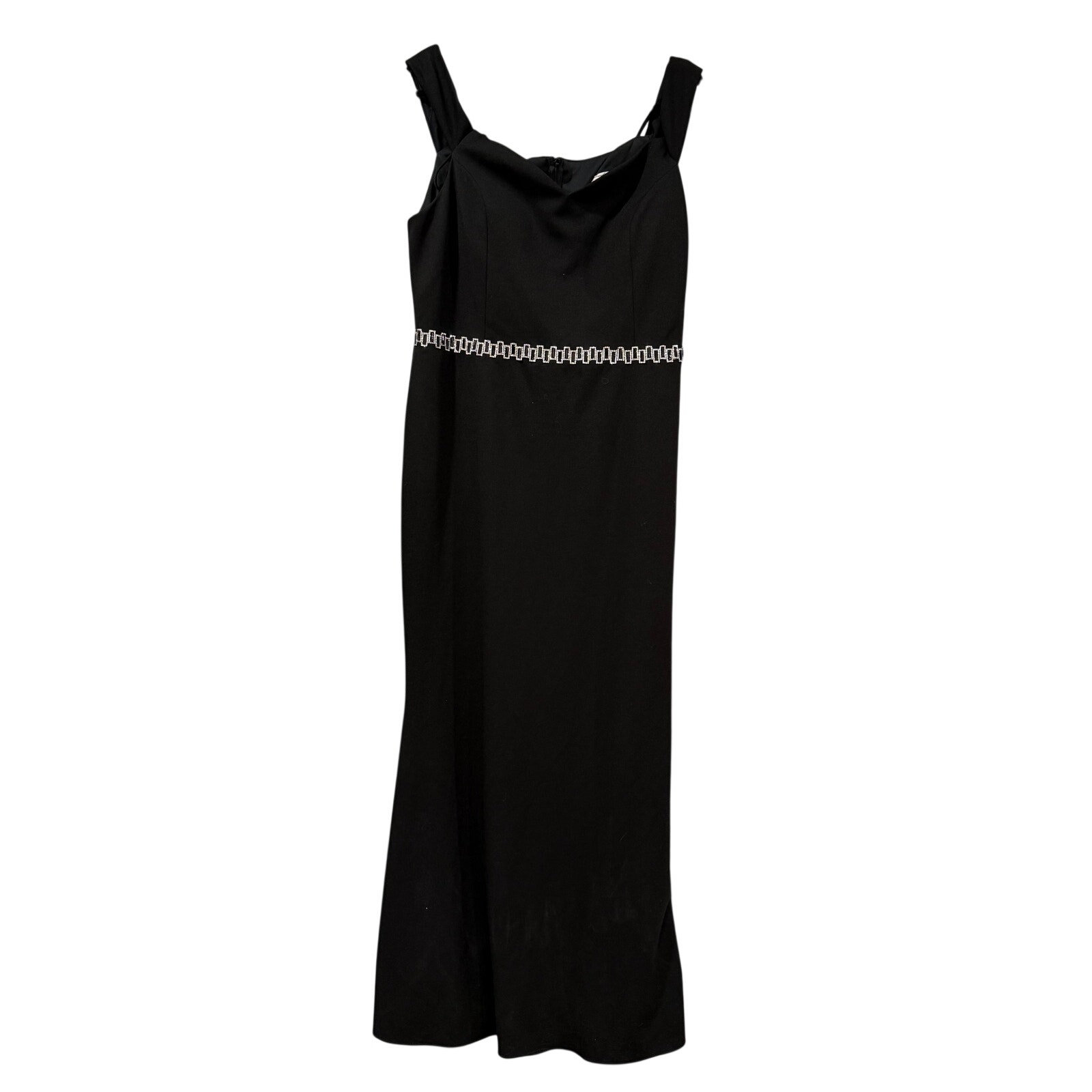 Celavie Usa 3xl Black Formal Gown Rhinestone Waist Belt Evening Maxi Dress 6395l